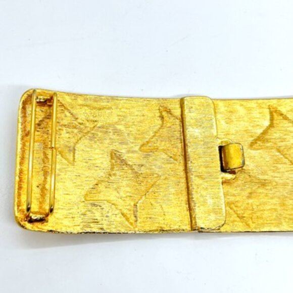 VINTAGE ACCESSOCRAFT NYC Gold Tone Star Belt Buckle Wide Statement 80s Runway main image 13